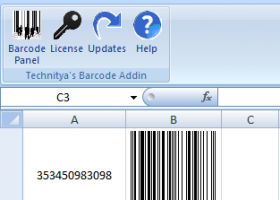 Barcode Add in for Excel and Word screenshot