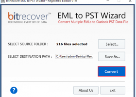 Convert EML Files to Outlook 2010 screenshot