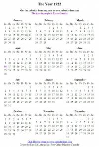 Free Printable Calendar screenshot