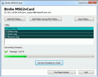 Convert MSG to VCF vCard screenshot