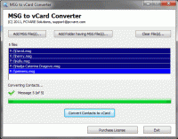 Batch Convert MSG to vCard screenshot