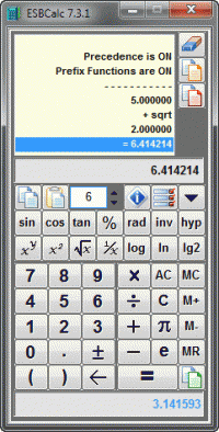 ESBCalc - Freeware Calculator screenshot