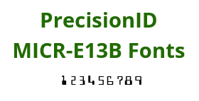 PrecisionID MICR E13B Fonts screenshot