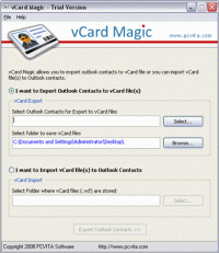 Outlook vCard Converter screenshot