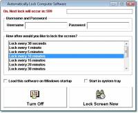 Automatically Lock Computer Software screenshot
