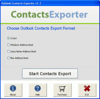 Outlook Contacts to VCF screenshot