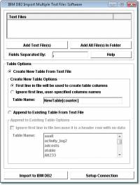 IBM DB2 Import Multiple Text Files Software screenshot