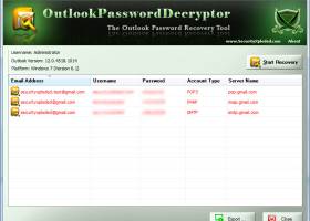 Password Decryptor for Outlook screenshot