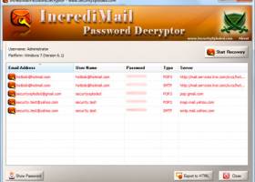 IncrediMail Password Decryptor screenshot