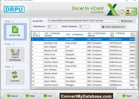 Excel to vCard screenshot
