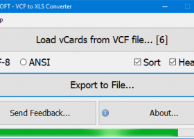 VCF to XLS Converter screenshot