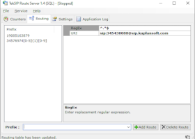 TekSIP Route Server screenshot