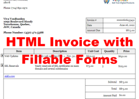 VeryUtils HTML Invoice with Fillable Forms screenshot