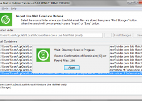Live Mail to Outlook Transfer screenshot