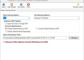 EML Conversion to PDF screenshot