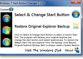 Windows 7 Start Button Changer screenshot