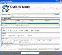 Outlook PST to DBX screenshot