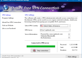ChrisPC Free VPN Connection screenshot