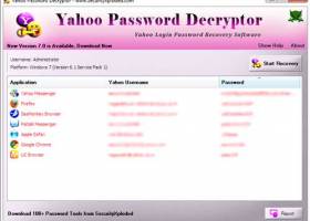 Yahoo Password Decryptor screenshot