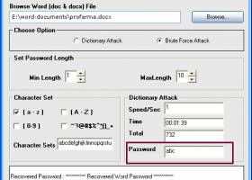 Word Password Recovery screenshot
