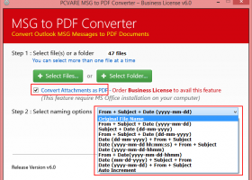 Outlook Mail Data file to PDF screenshot