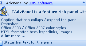 TAdvPanel & AdvPanelGroup screenshot