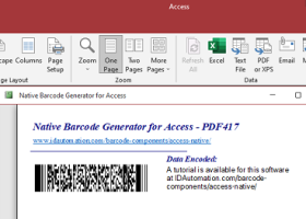 Access PDF417 Barcode Generator screenshot