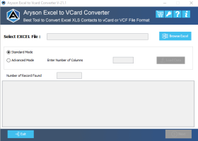 Aryson Excel to vCard Converter Tool screenshot