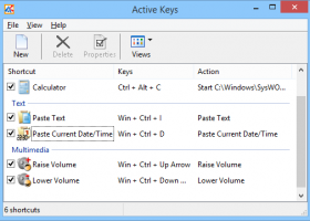 Active Keys screenshot