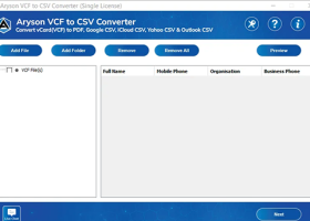 Aryson VCF to CSV Converter screenshot