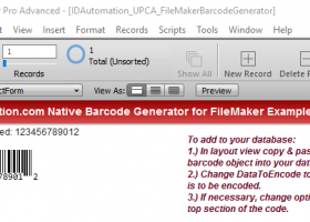 Filemaker UPC EAN Generator screenshot