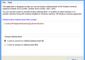Eudora Address Book to Outlook Importer screenshot