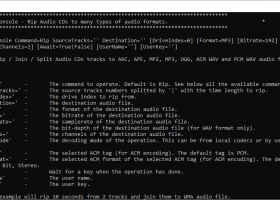 Audio CD Ripper Console screenshot