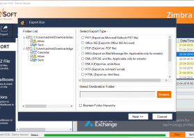CubexSoft Zimbra Export screenshot