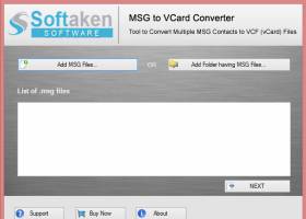 Softaken MSG to VCF Converter screenshot