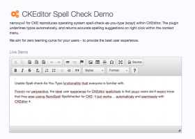 Ckeditor Spell Check Demo screenshot