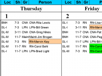 Let Excel Calendar 50 People to 3 Shifts screenshot