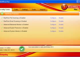 K7 AntiVirus Plus screenshot