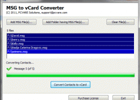 Convert .MSG Contacts to vCard screenshot