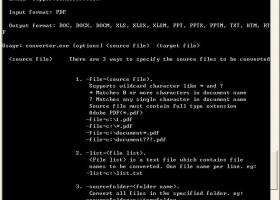 Okdo PDF to Office Document Command Line screenshot