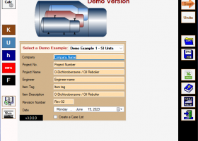 Kettle Reboiler Design screenshot
