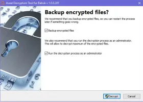 Avast Decryption Tool for AtomSilo and LockFile screenshot