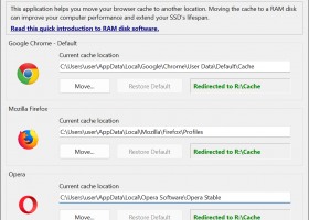 SoftPerfect Cache Relocator screenshot
