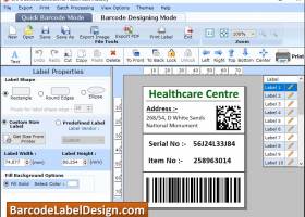 Healthcare Barcode Label Design screenshot