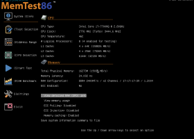 Memtest86 screenshot