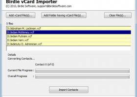 vCard Importer screenshot
