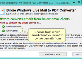 Windows Live Mal to PDF Converter screenshot
