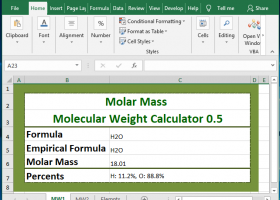 Molar Mass / Molecular Weight Calculator screenshot