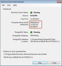 Daminion Server screenshot