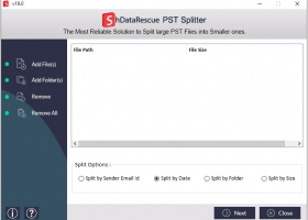ShDataRescue PST Splitter Software screenshot